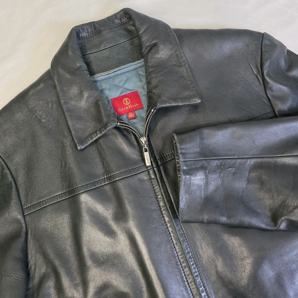 Cole Haan Classic Special Edition Genuine Lamb Leather Bomber Mens Jacket XL